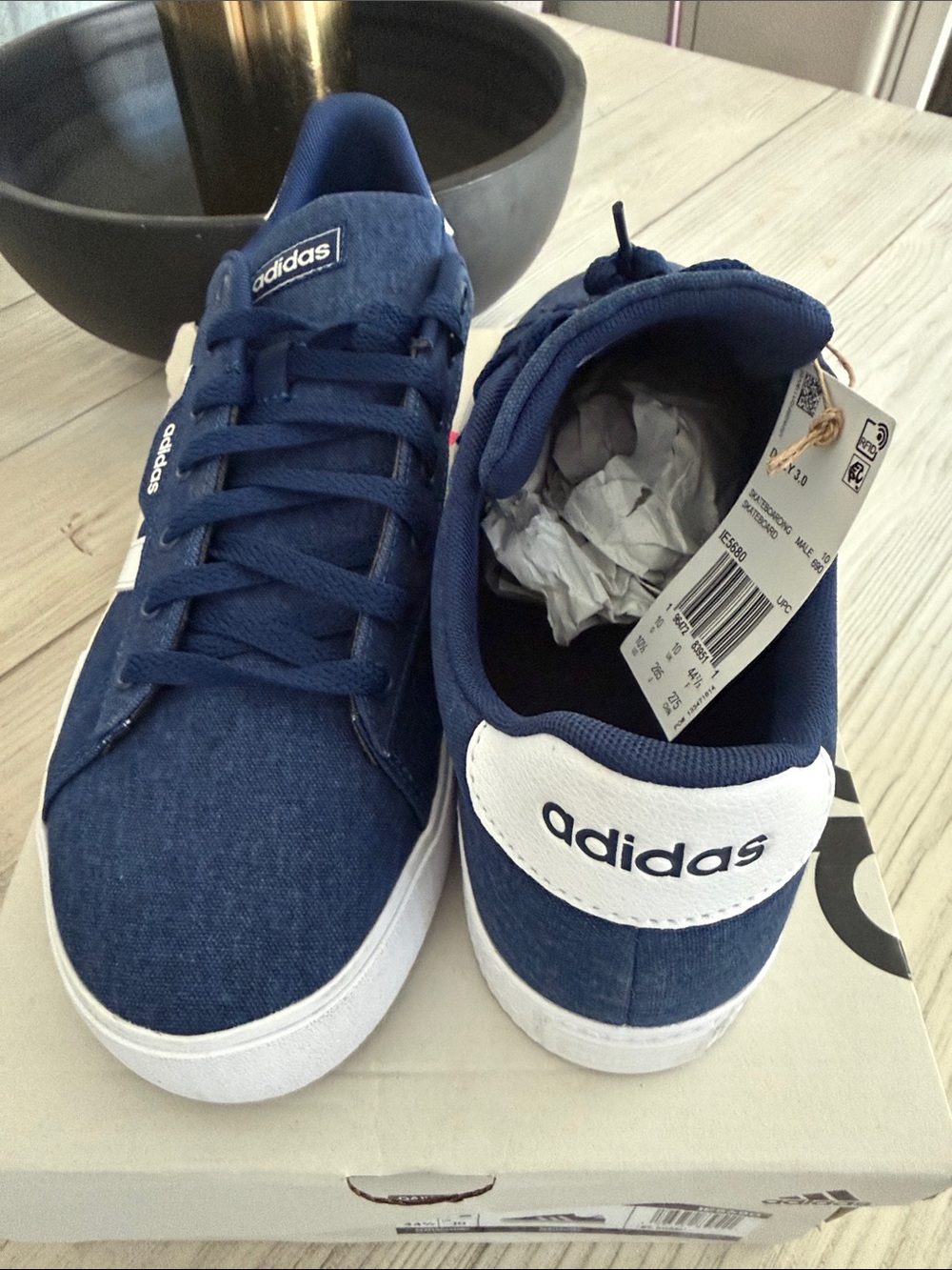 adidas Navy and White Low-Top Sneakers